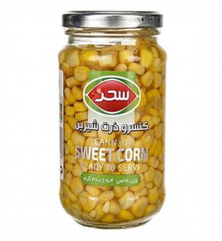 کنسرو ذرت شیشه ای 380 گرمی سحر
