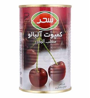 کمپوت آلبالو قوطی 410 گرمی سحر