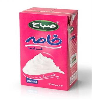 خامه استریل 200 گرم 25% چربی صباح