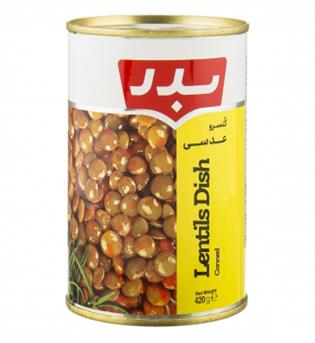 کنسرو عدسی 420 گرمی بدر 