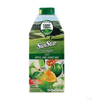 آبمیوه  مخلوط سیب لیمو عسل  سان استار 500 سی س