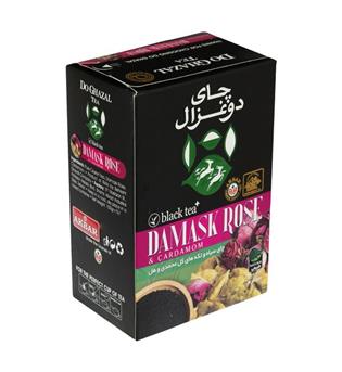 چای سیاه گل محمدی و هل 100گرمی دو غزال
