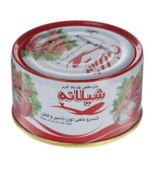 کنسرو تن ماهی 180 گرمی در سیر و فلفل شیلانه