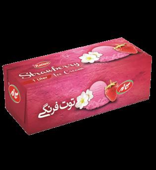 بستنی پاکتی یک لیتری طعم توت فرنگی کاله