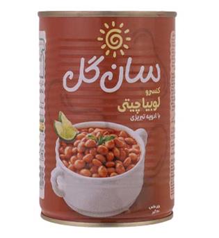 کنسرو لوبیا چیتی 380گرمی سان گل