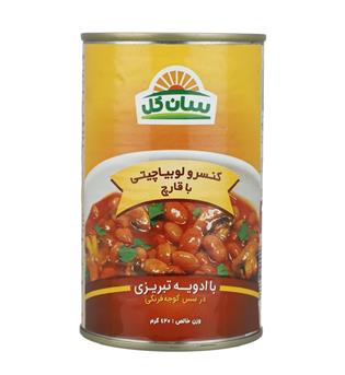 کنسرو لوبیا باقارچ 380گرمی سان گل