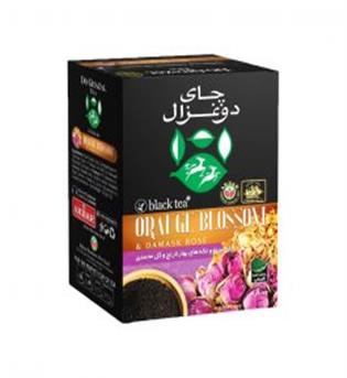 چای سیاه بهار نارنج و گل محمدی100 گرمی دو غزال