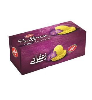 بستنی پاکتی یک لیتری طعم زعفرانی کاله