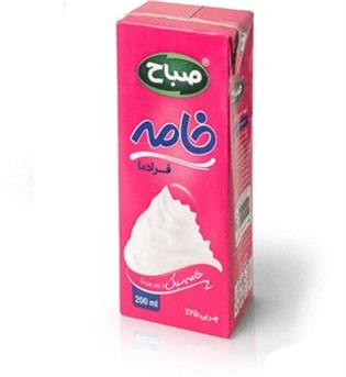 خامه استریل 200 گرم 25% چربی صباح