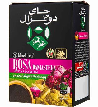چای سیاه گل محمدی و هل 100گرمی دو غزال