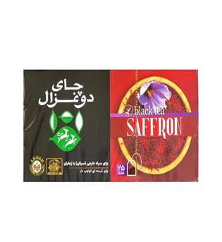 دوغزال چای سیاه کیسه ای با زعفران 25عددی