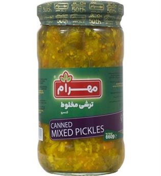 ترشی مخلوط 660 گرم شیشه ای مهرام